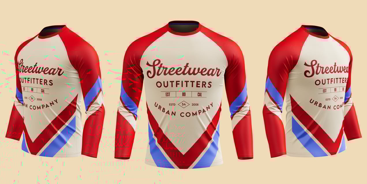 Free Long Sleeve 3D mockup. Create presentations using Online Mockup Generator.