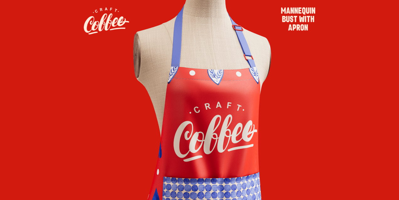 Apron Mockup and 3D Model torso. Make design online. ProVisual. 
