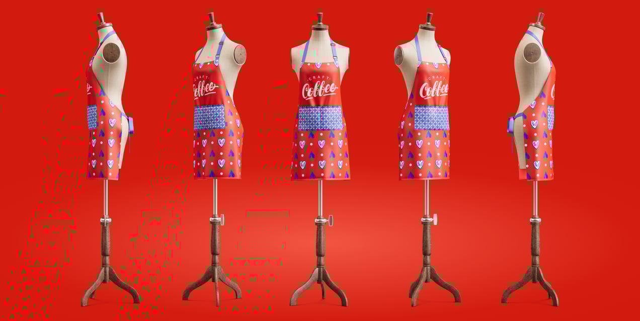 Apron Mockup and 3D Model torso. Make design online. ProVisual. 