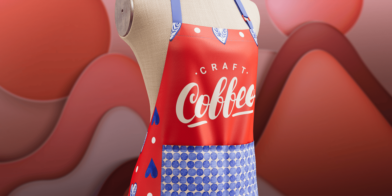 Apron Mockup and 3D Model torso. Make design online. ProVisual. 