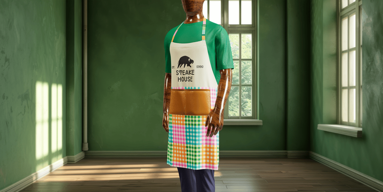 Free Apron 3D mockup. Create presentations using Online Mockup Generator.