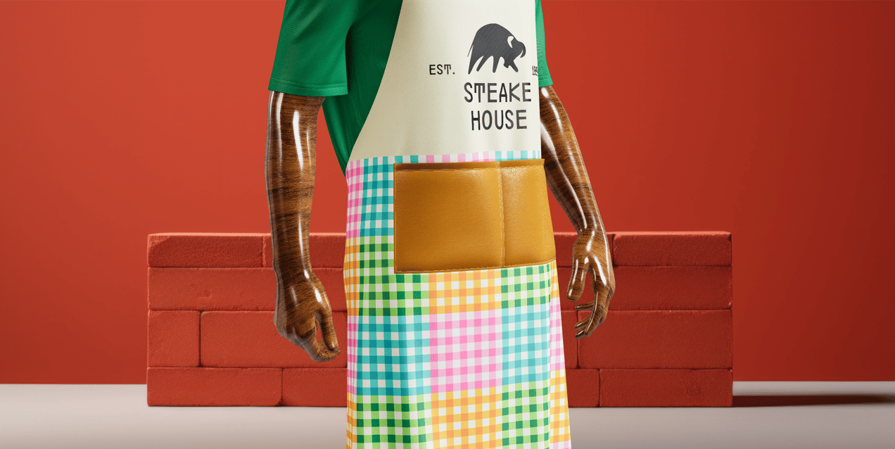 Free Apron 3D mockup. Create presentations using Online Mockup Generator.