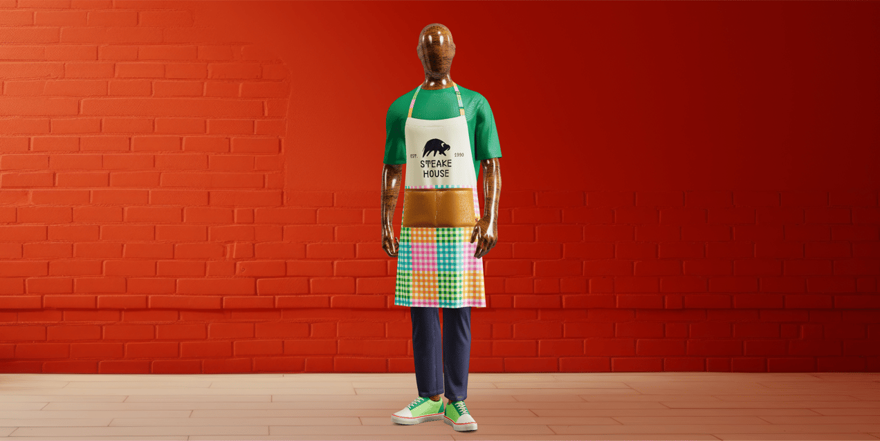 Free Apron 3D mockup. Create presentations using Online Mockup Generator.