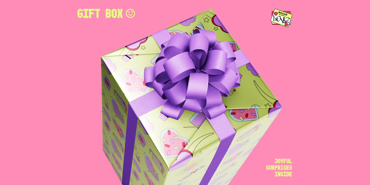 Free Gift Box 3D mockup. Create presentations using Online Mockup Generator.