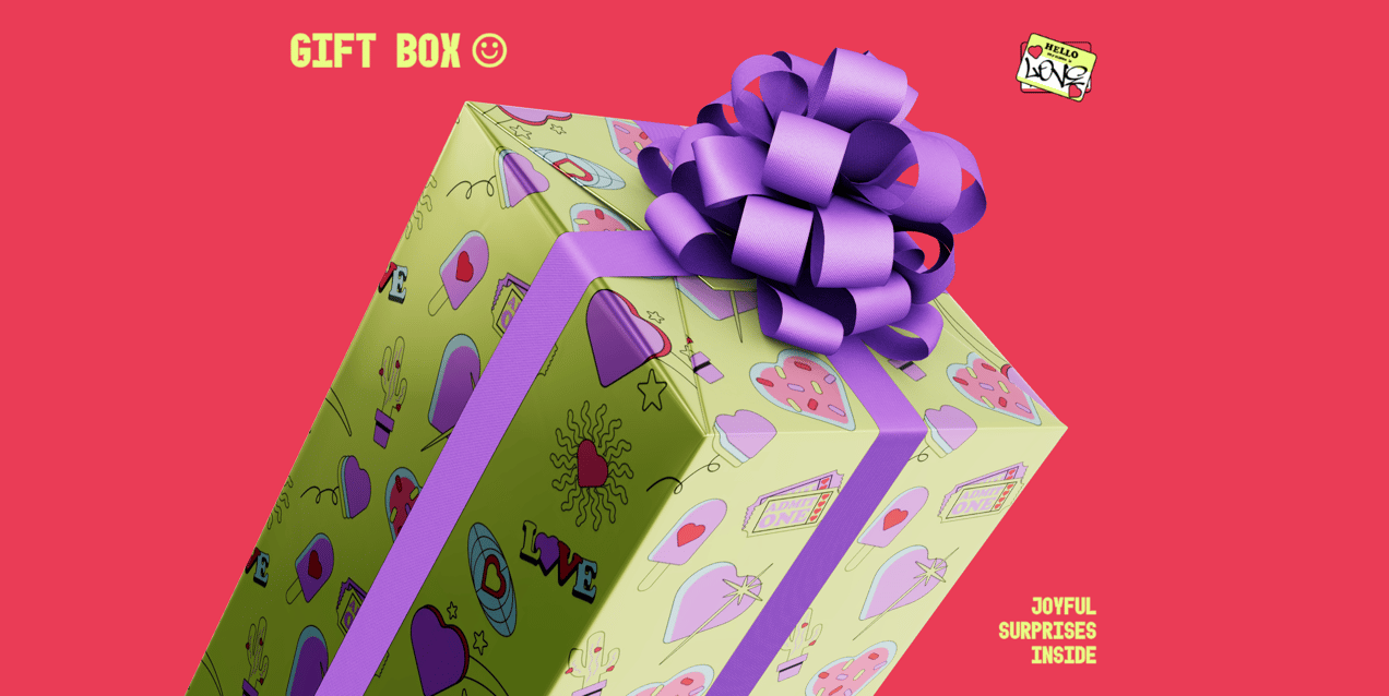 Free Gift Box 3D mockup. Create presentations using Online Mockup Generator.