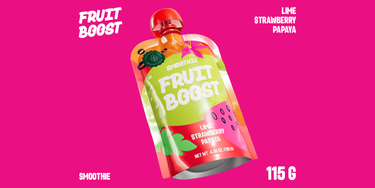 Baby food Pouch 100ml Doypack. 3D model. Edit Online. ProVisual.