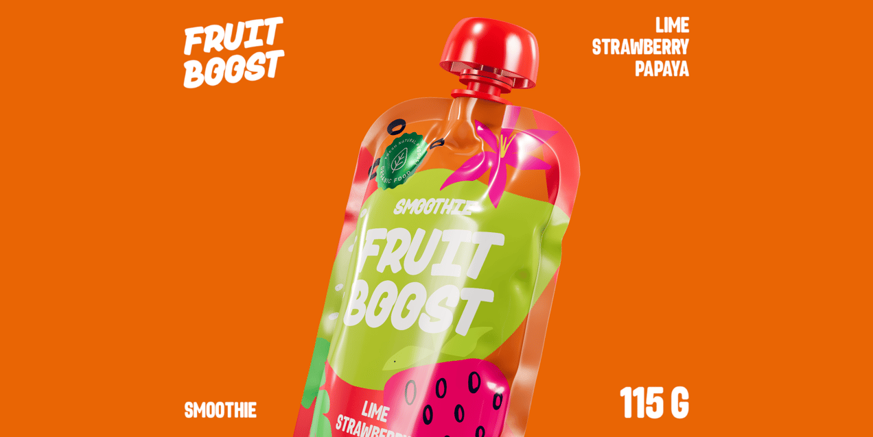 Baby food Pouch 100ml Doypack. 3D model. Edit Online. ProVisual.
