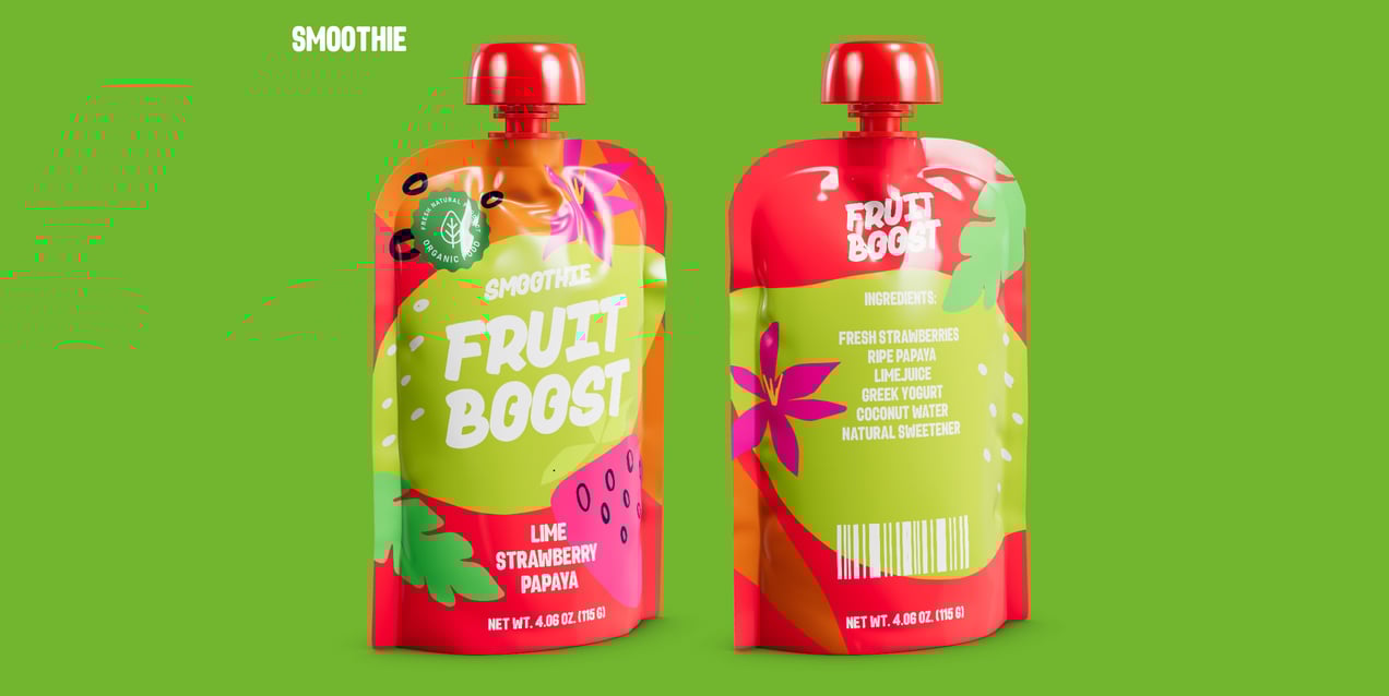 Baby food Pouch 100ml Doypack. 3D model. Edit Online. ProVisual.
