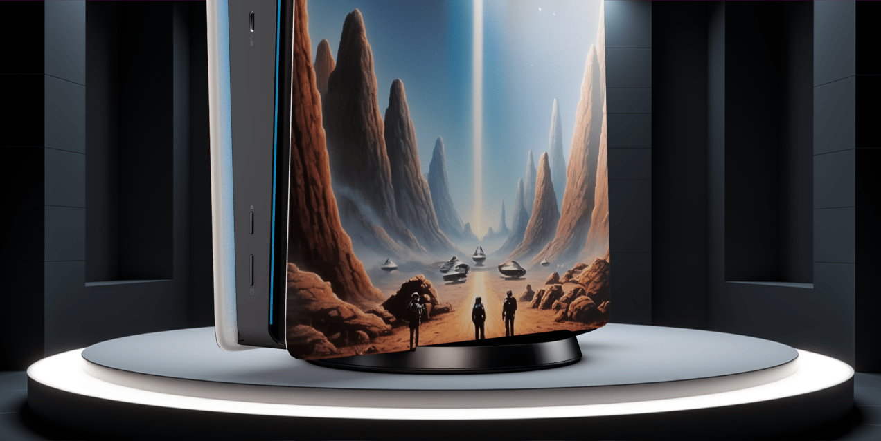 Free Playstation 5 3D mockup. Create presentations using Online Mockup Generator.