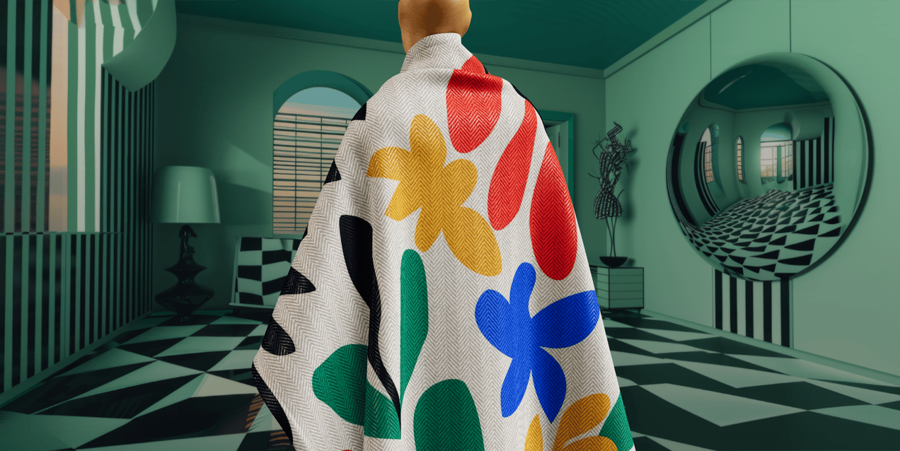 Free Blanket 3D mockup. Create presentations using Online Mockup Generator.
