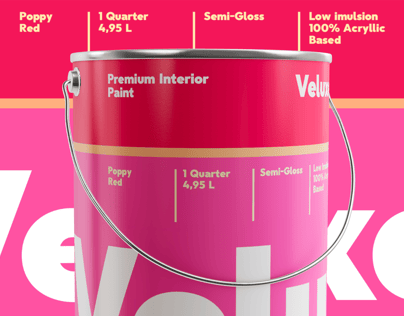 Metal Paint Bucket mockup. 3D model. ProVisual.