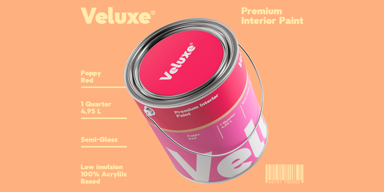 Metal Paint Bucket mockup. 3D model. ProVisual.