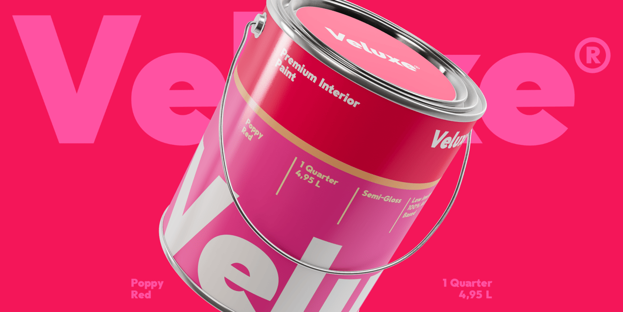Metal Paint Bucket mockup. 3D model. ProVisual.