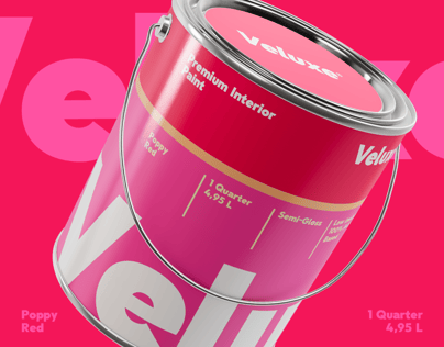 Metal Paint Bucket mockup. 3D model. ProVisual.
