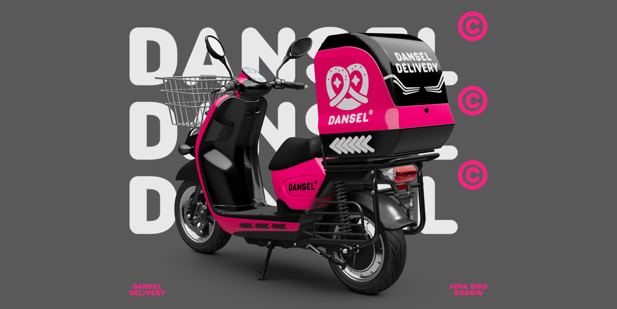 Food Delivery Scooter 3D model. Aima Bird 2000W. ProVisual.