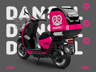 Food Delivery Scooter 3D model. Aima Bird 2000W. ProVisual.