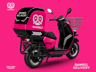 Food Delivery Scooter 3D model. Aima Bird 2000W. ProVisual.