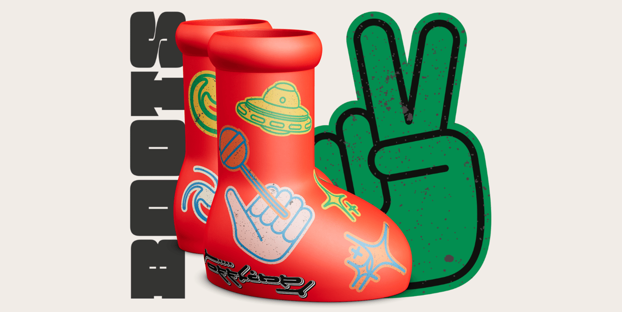 Big Red Boots. 3D model. ProVisual.
