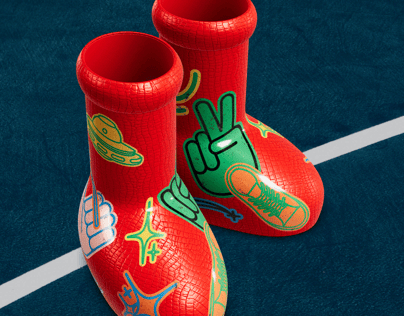 Big Red Boots. 3D model. ProVisual.