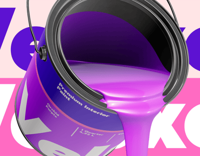Metal Bucket Pouring Paint. 3D model. ProVisual. 