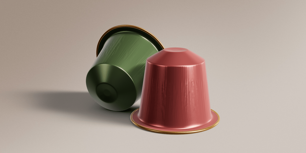 Free Coffee Pod 3D mockup. Create presentations using Online Mockup Generator.