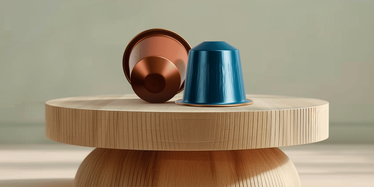 Free Coffee Pod 3D mockup. Create presentations using Online Mockup Generator.