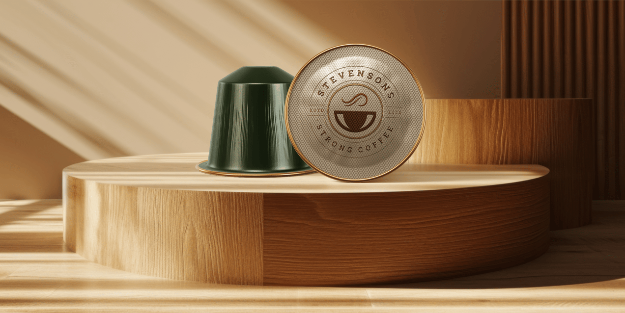 Free Coffee Pod 3D mockup. Create presentations using Online Mockup Generator.