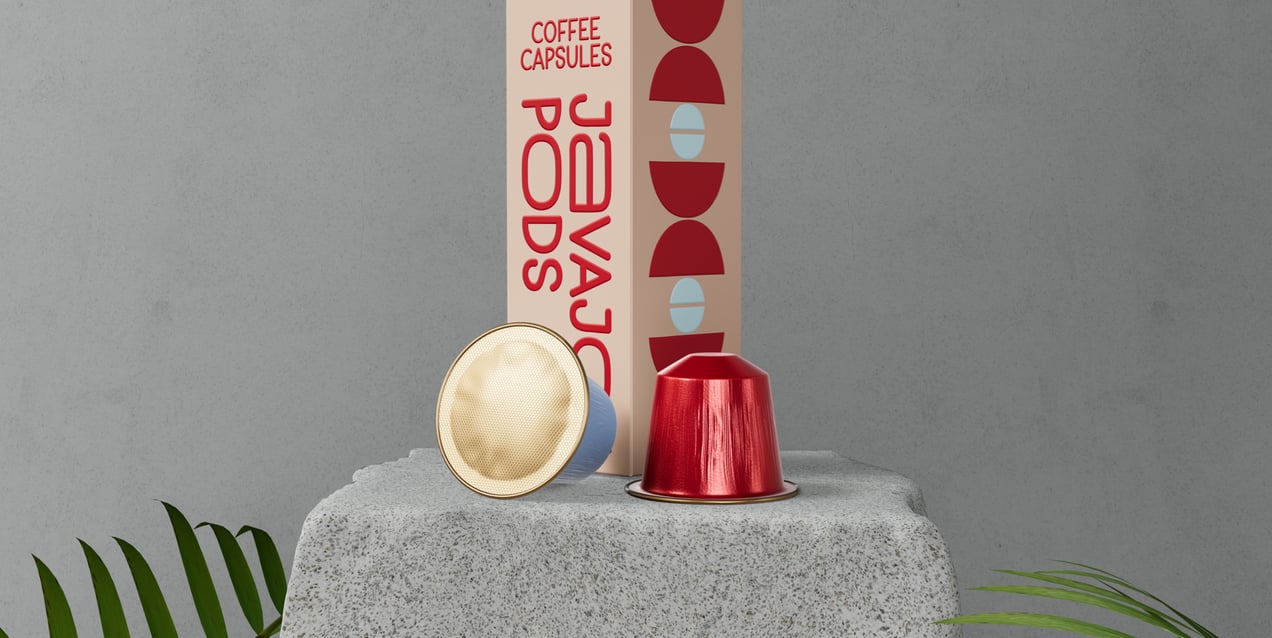 Coffee Pods with Box. Box Mockup. 3D model. ProVisual. 