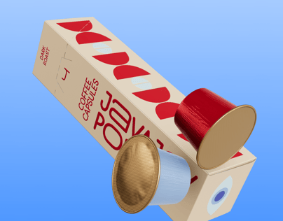 Coffee Pods with Box. Box Mockup. 3D model. ProVisual. 