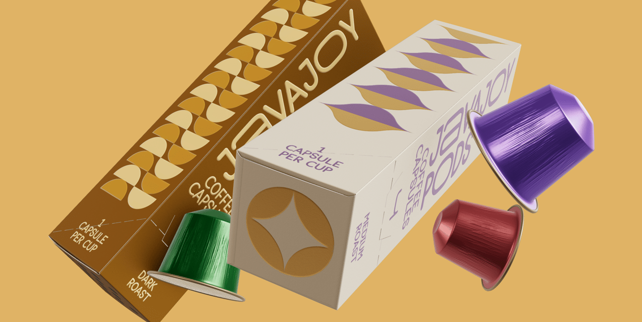 Two Boxes with Coffee Pods. 3D model. ProVisual.