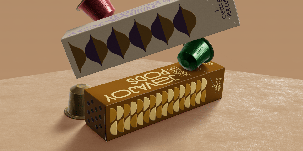 Two Boxes with Coffee Pods. 3D model. ProVisual.