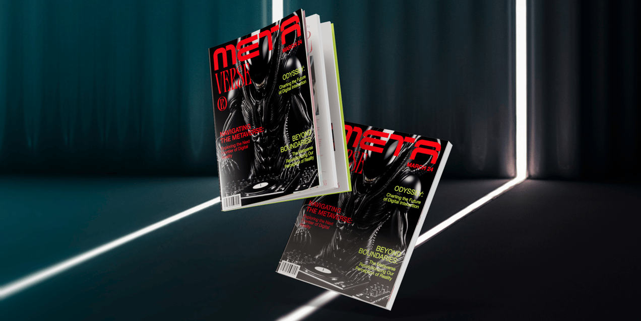 Magazine 3D mockup. Create presentations using Online Mockup Generator.