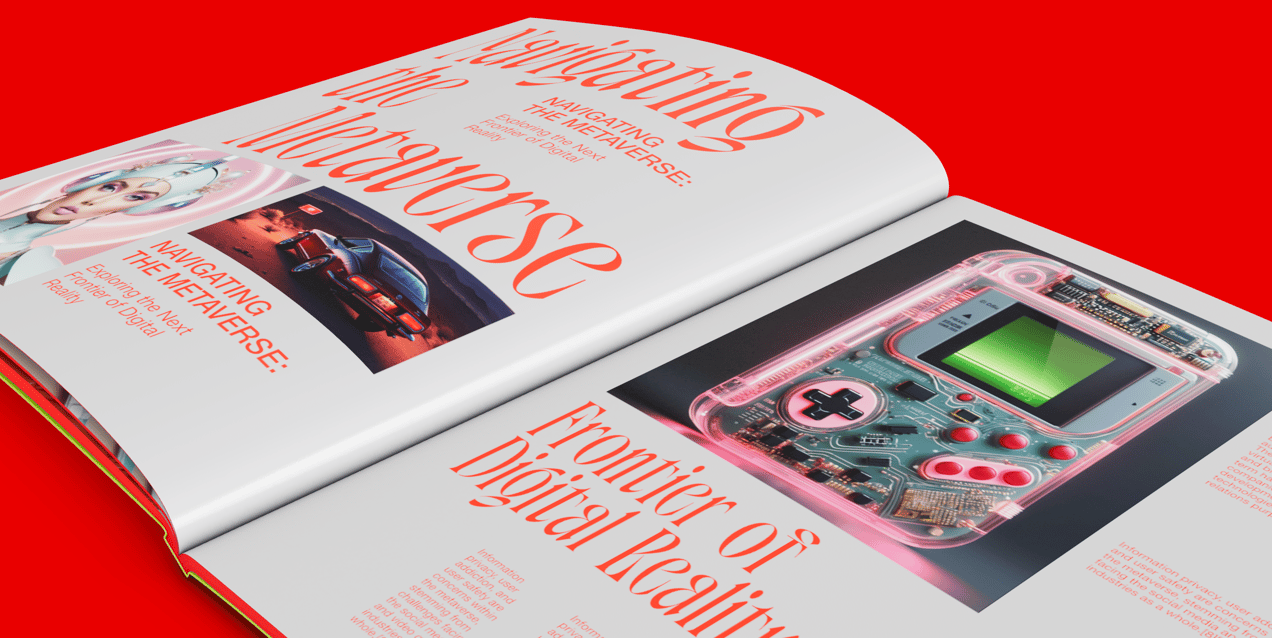 Magazine 3D mockup. Create presentations using Online Mockup Generator.