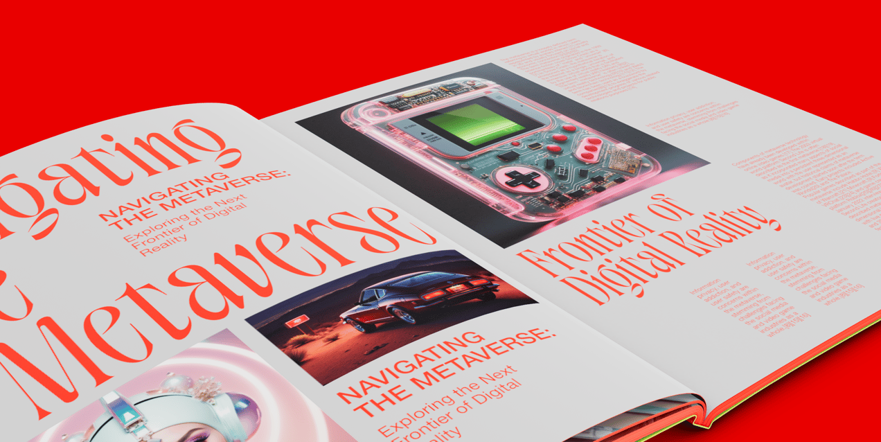 Magazine 3D mockup. Create presentations using Online Mockup Generator.