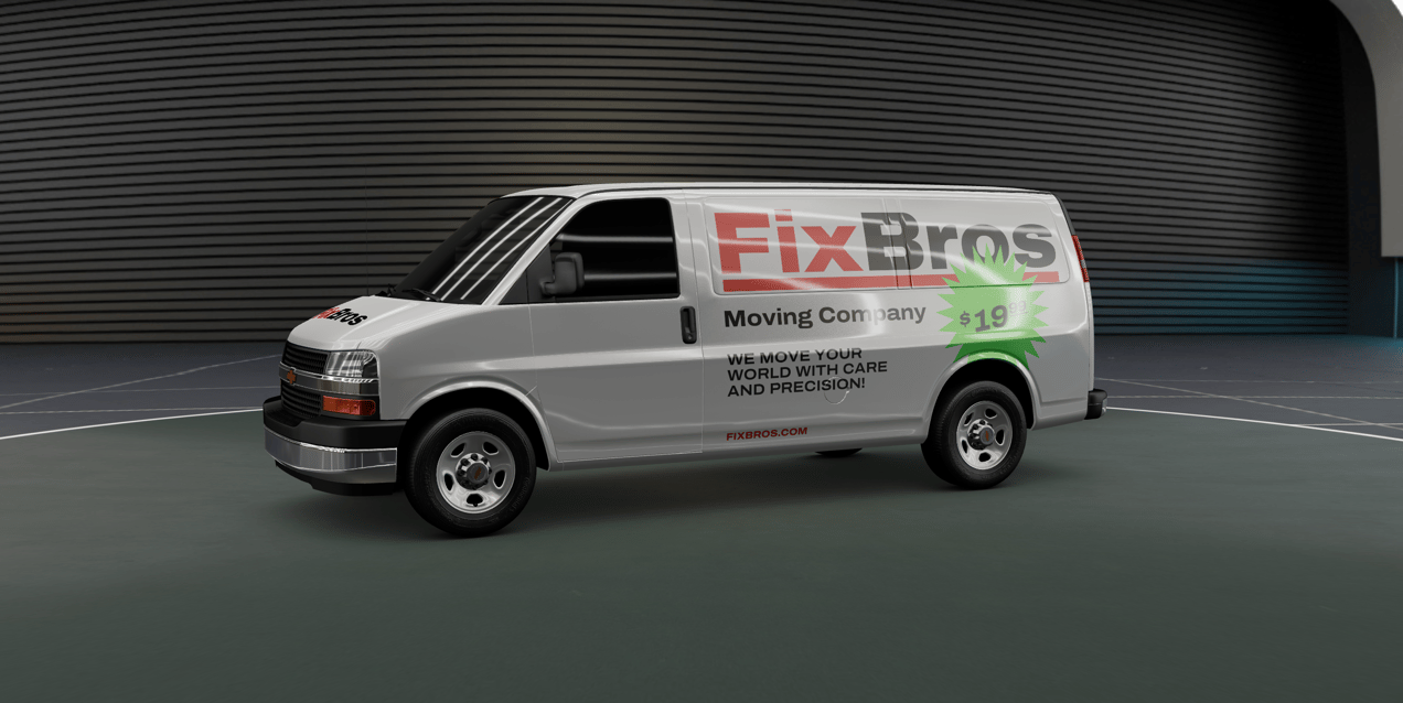 Car Mockup and 3D Model Chevrolet Express Van. ProVisual. 