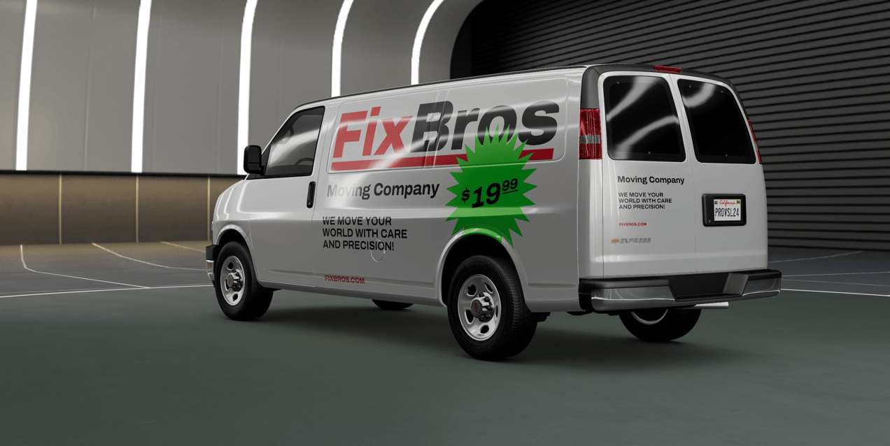 Car Mockup and 3D Model Chevrolet Express Van. ProVisual. 