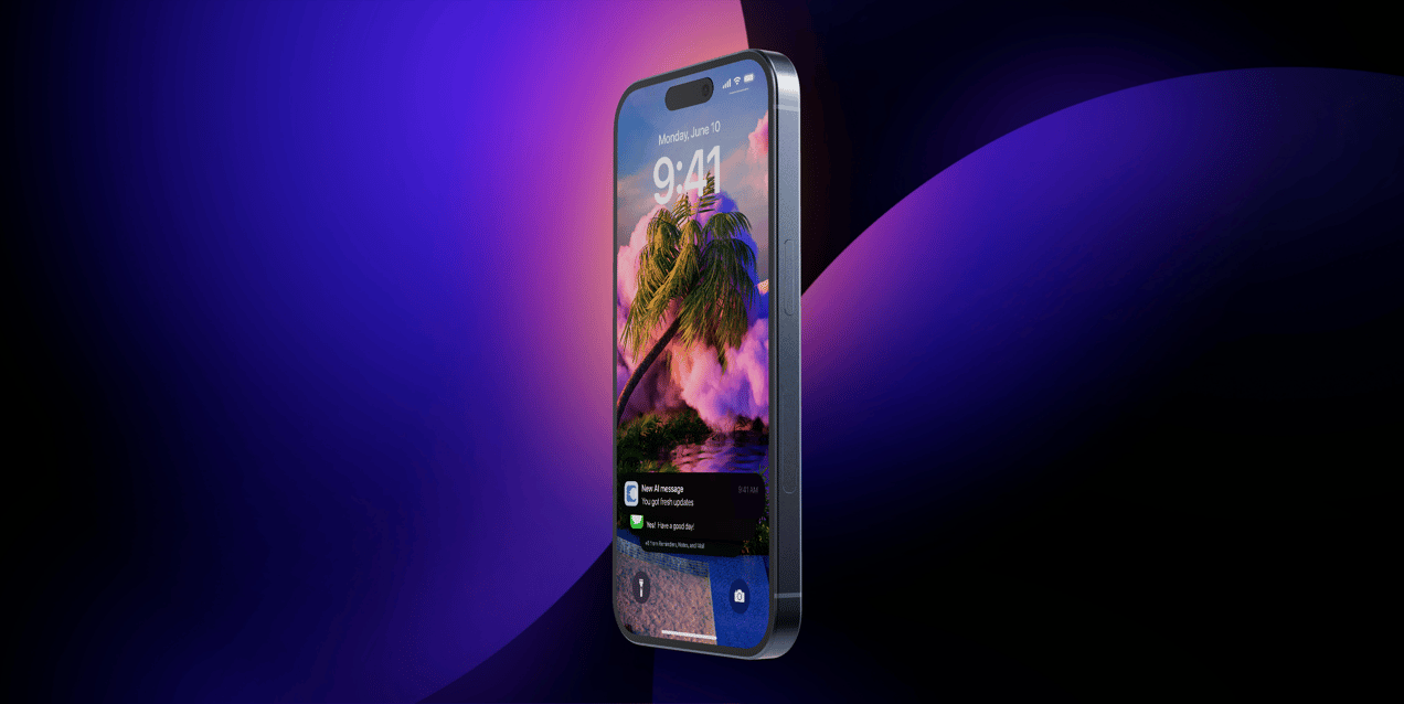 iPhone 15 Pro 3D mockup. Create presentations using Online Mockup Generator.