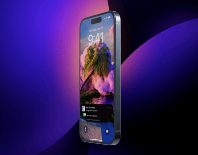 iPhone 15 Pro 3D mockup. Create presentations using Online Mockup Generator.