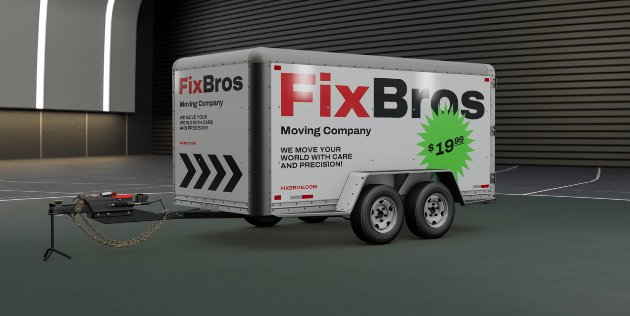 Cargo Trailer Mockup. 3D mockup. ProVisual. Edit online!
