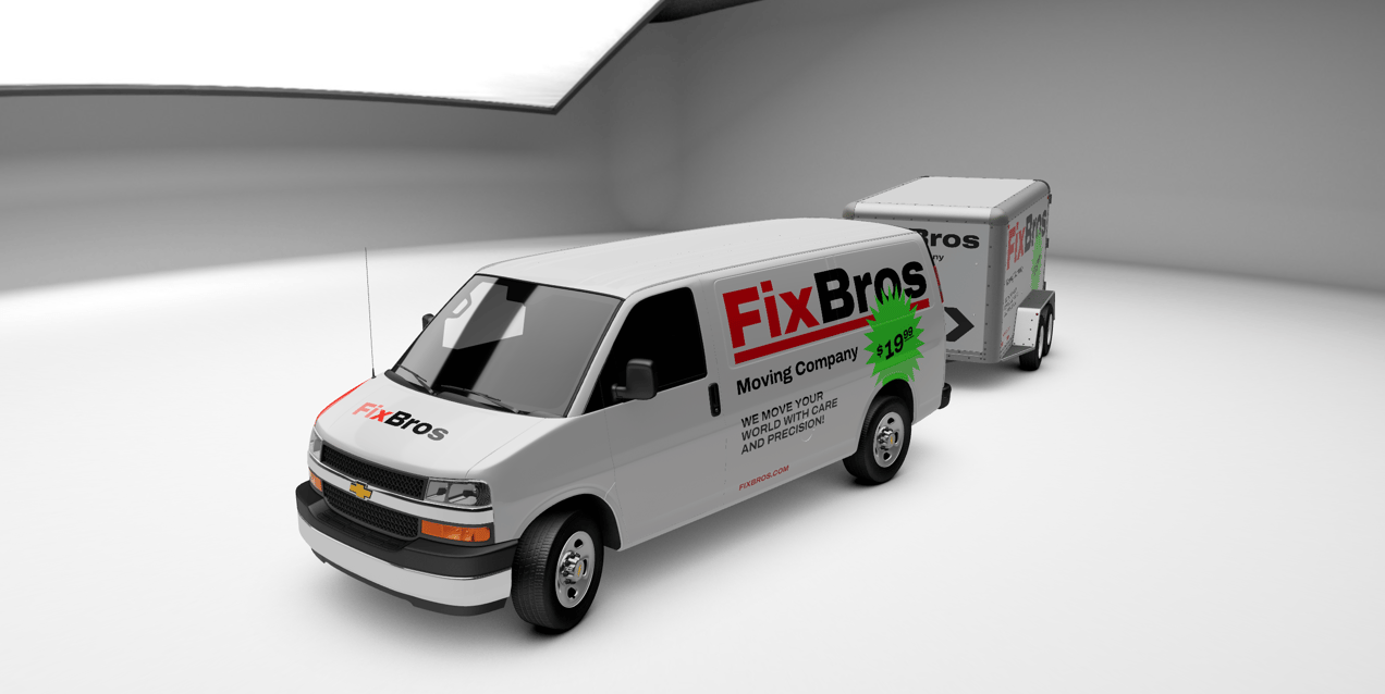 Free Van 3D mockup. Create presentations using Online Mockup Generator.