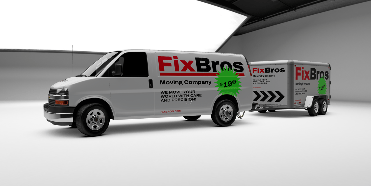 Free Van 3D mockup. Create presentations using Online Mockup Generator.