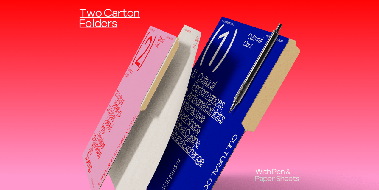 Free Folder 3D mockup. Create presentations using Online Mockup Generator.