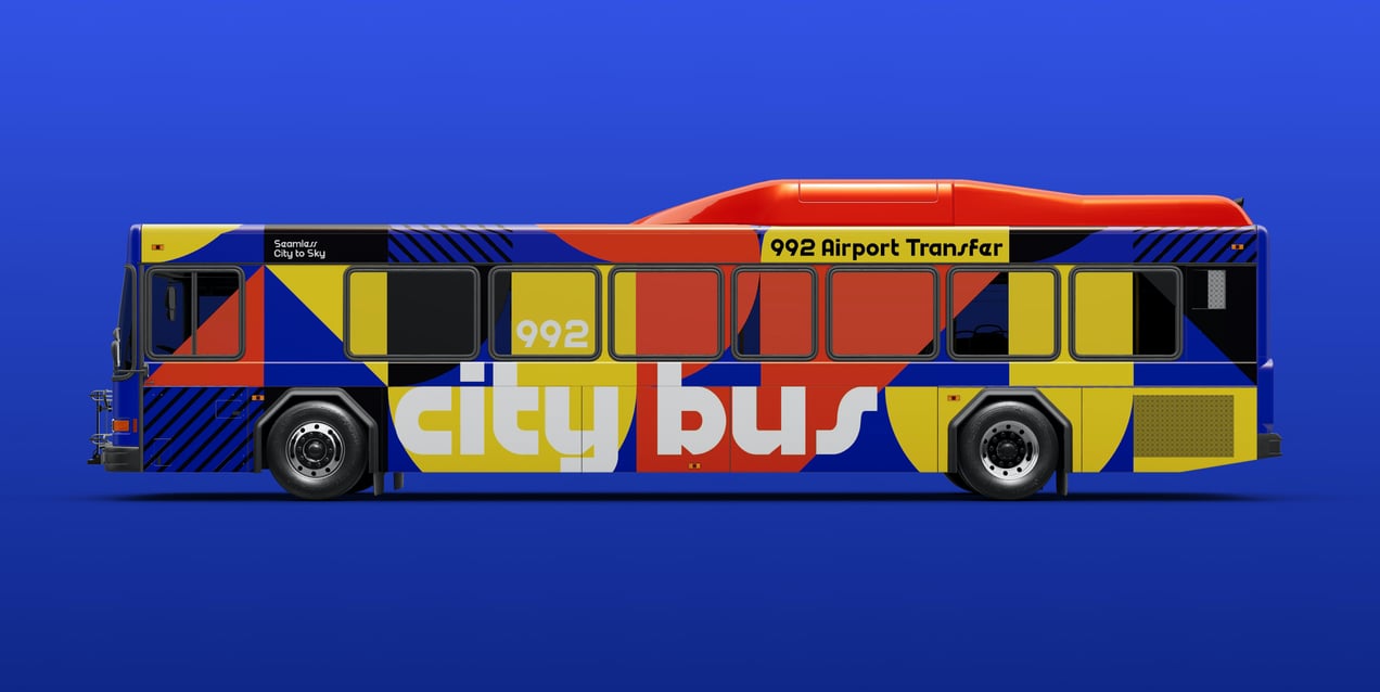 Free Bus 3D mockup. Create presentations using Online Mockup Generator.