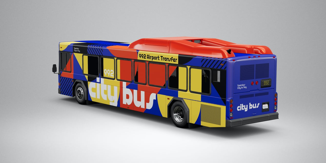 Free Bus 3D mockup. Create presentations using Online Mockup Generator.