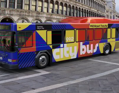 Free Bus 3D mockup. Create presentations using Online Mockup Generator.
