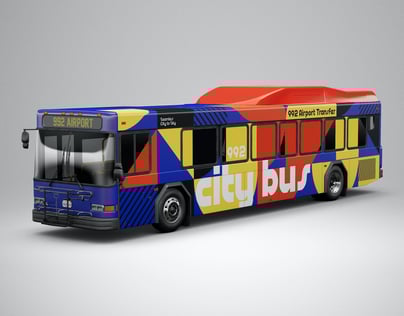 Free Bus 3D mockup. Create presentations using Online Mockup Generator.