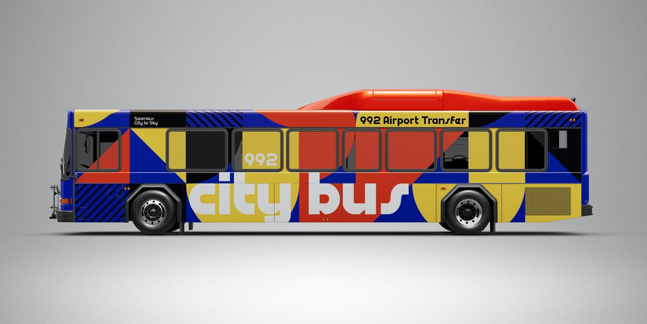 Free Bus 3D mockup. Create presentations using Online Mockup Generator.