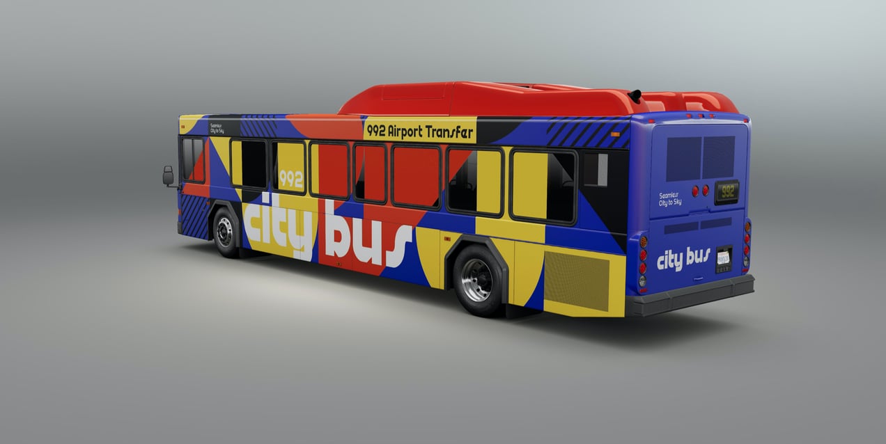 Free Bus 3D mockup. Create presentations using Online Mockup Generator.