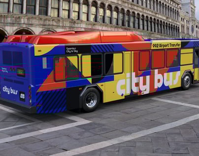 Free Bus 3D mockup. Create presentations using Online Mockup Generator.