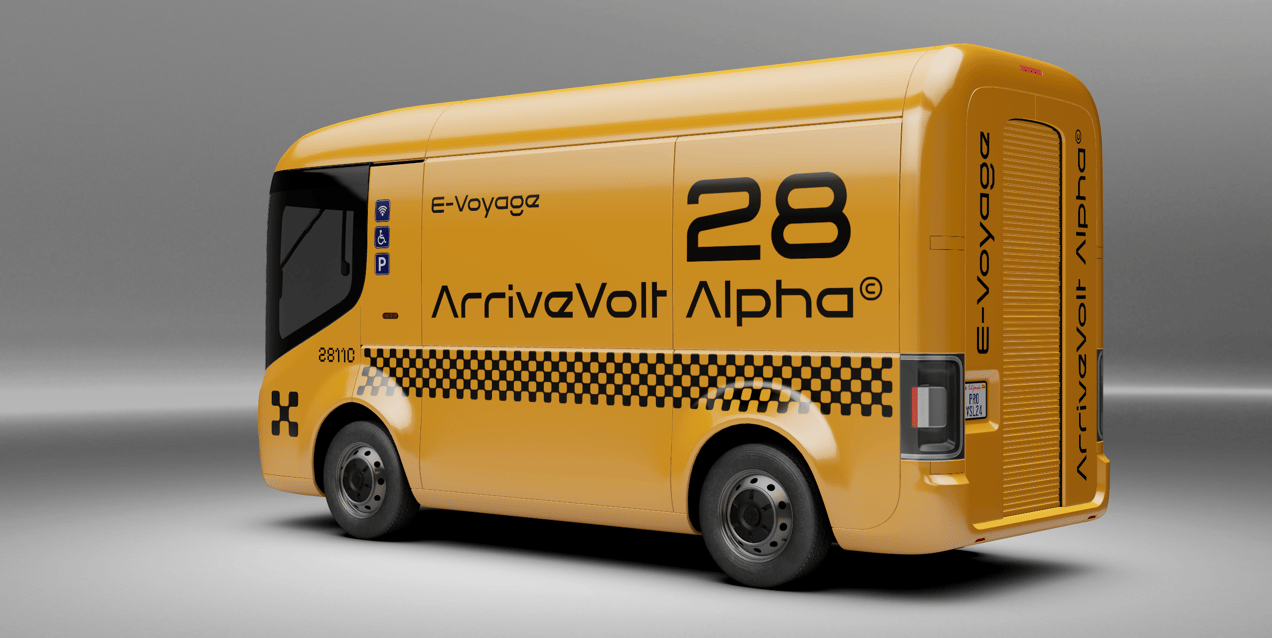 Free Electric Van 3D mockup. Create presentations using Online Mockup Generator